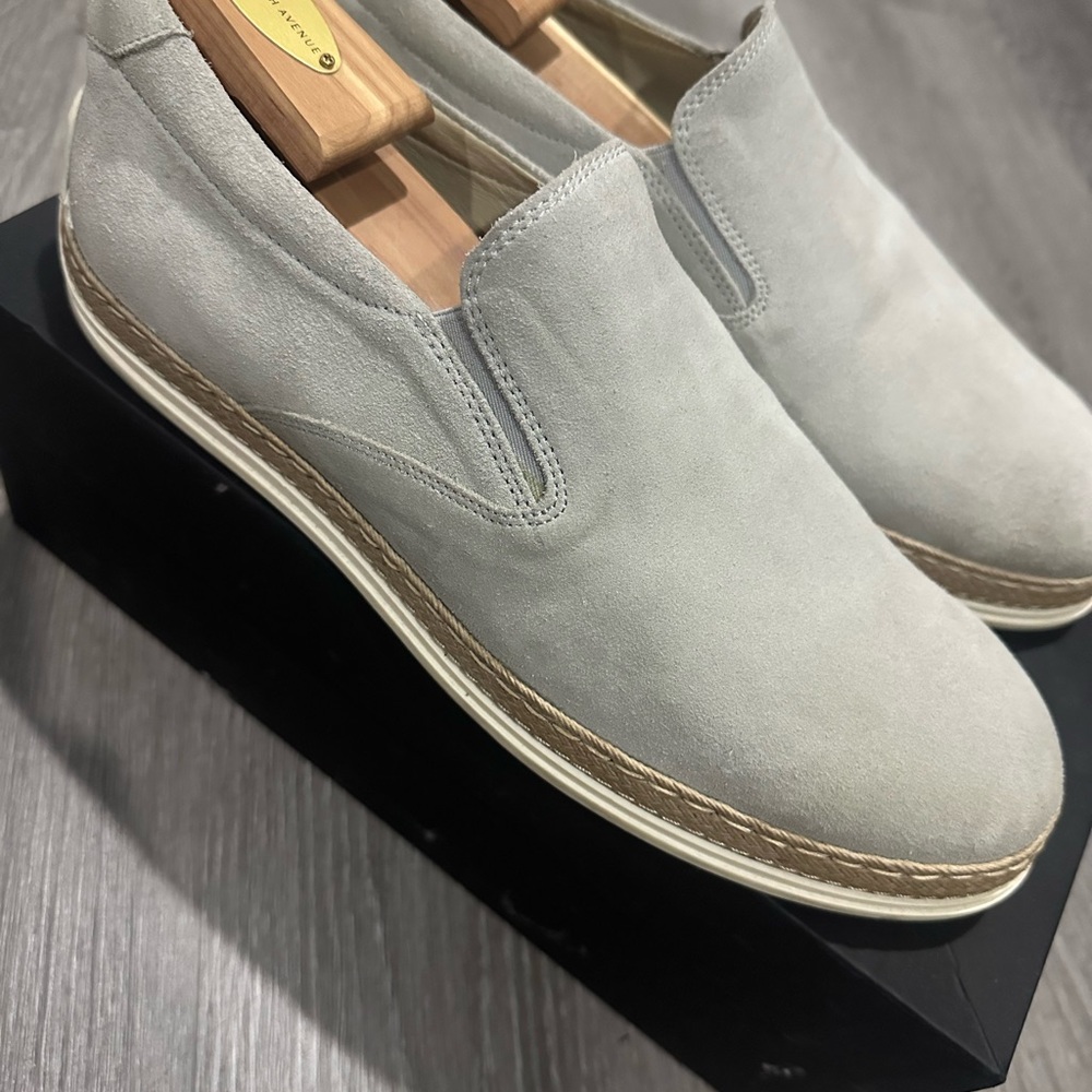 Made in Italy beautiful Men's Gray Suede Slip-On Shoes